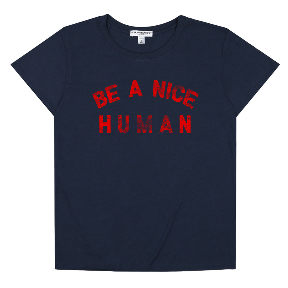 BE A NICE HUMAN CLASSIC TEE - NAVY