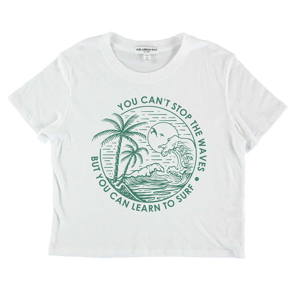 YOU CAN'T STOP THE WAVES CROP TEE