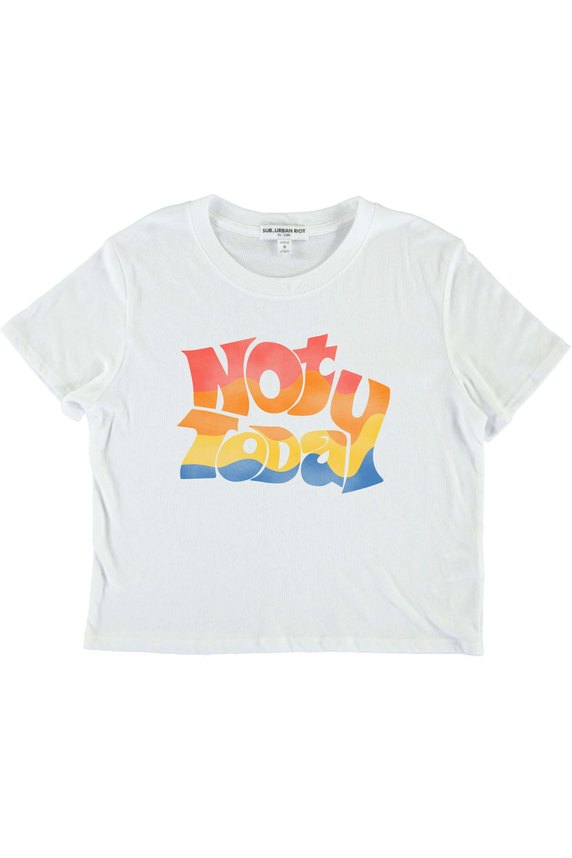 NOT TODAY RAINBOW YOUTH SIZE CROP TEE