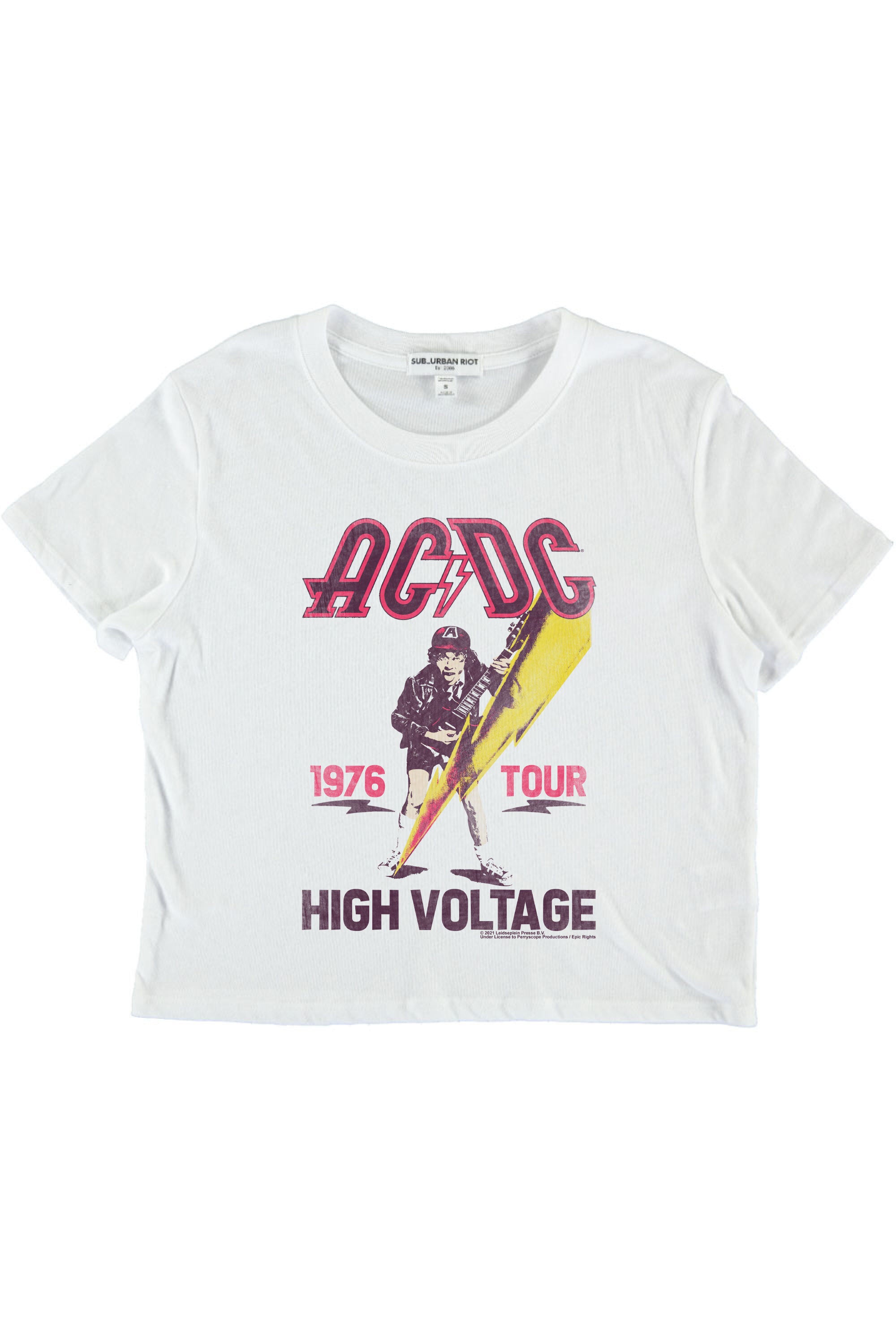 ACDC HIGH VOLTAGE YOUTH SIZE CROP TEE