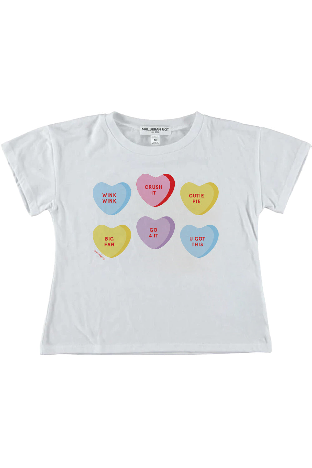 CANDY HEARTS YOUTH SIZE CROP TEE